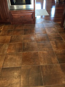 kitchen floor: 13x13 villa medica porcelain tile